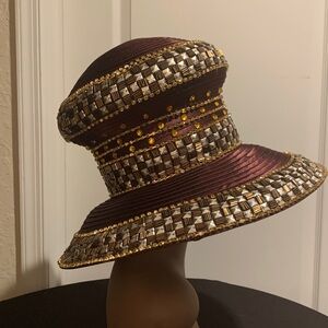 Elegant Brown and Gold Hat